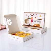 Boîte à tarte aux œufs portugais 2 comprimés 4 comprimés 6 comprimés Mini boîte d'emballage jetable en papier tarte portugaise