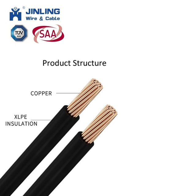 UV Resistant Xhhw-2 Cable Weatherproof Outer Jacket Industrial Power Distribution Electric Wire Copper