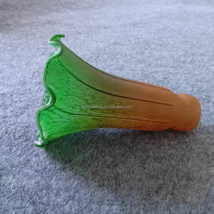 Pantalla de Lámpara de Cristal Soplado a Mano Multicolor, Estilo Europeo, para Interiores, con Forma de Lirio, Cilíndrica, para Bombillas de Filamento E14 o E12 - Product Image 3