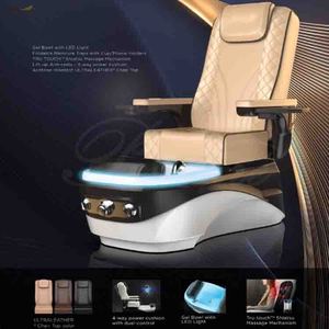 Moderno masaje de espalda cómodo salón beige sillón de pedicura doble con cuenco anti-acetona - Product Image 5