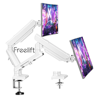 Bras de moniteur blanc 13-34INCH 2 support d'écran double pour écran d'ordinateur support de moniteur pour bureau