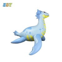 Jouet gonflable géant bleu pour la baignade, animal sauteur à roulettes, bateau de dessin animé, flotteur en PVC, dragon rouge