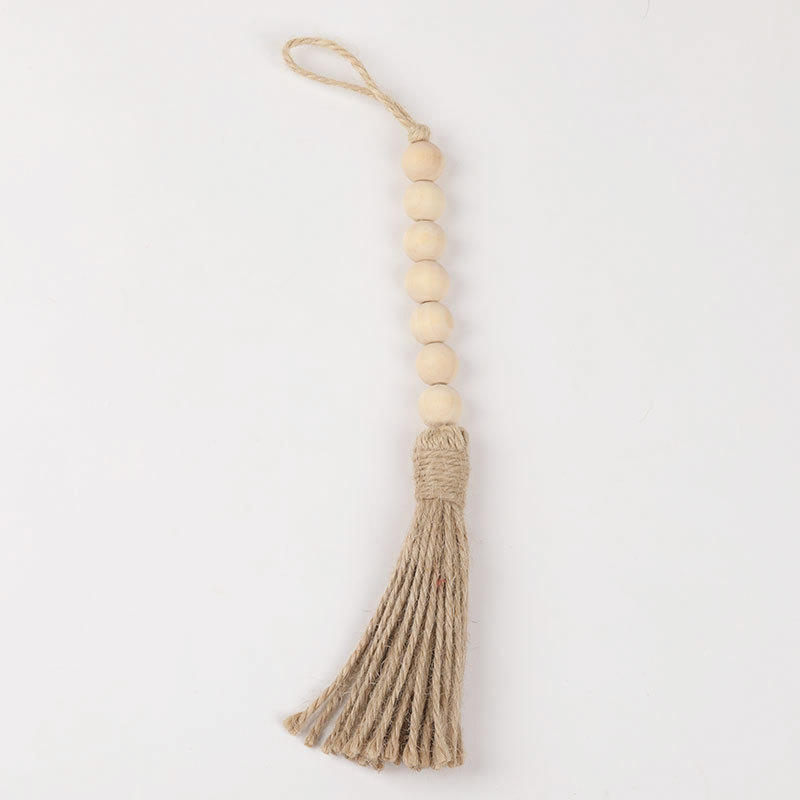 Style pompon en perles de bois de 28 cm (perles en bois de 16 mm)