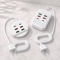 Support de charge en laiton 6-en-1, nouveau modèle, 10A 2A4C, multi-ports USB, tête de charge pour téléphone 2.1A, prise universelle de voyage essentielle