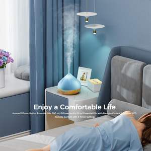 Diffuseur <span class=keywords><strong>d</strong></span>'huiles essentielles électrique 500ml <span class=keywords><strong>à</strong></span> ultrasons Té<span class=keywords><strong>l</strong></span>écommande 7 couleurs LED Humidificateur <span class=keywords><strong>d</strong></span>'<span class=keywords><strong>air</strong></span> de table Grandes pièces Ménage - Product Image 4