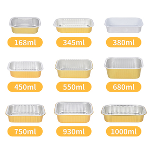 60oz 1800ml Rectángulo Contenedor de papel de aluminio Pan Smoothwall Sacar Contenedores Bandejas de papel de aluminio con tapa - Product Image 6