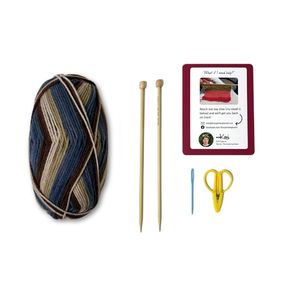 Kit de Tejido de Bufandas Ecológico Premium con Hilo de Mezcla de Lana, Agujas de Bambú, Suministros Completos para Principiantes, Hecho en EE. UU. - Product Image 1