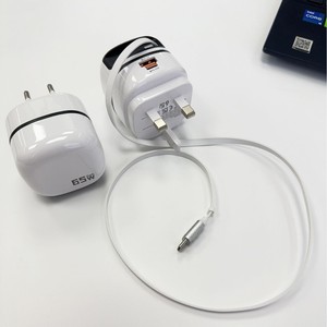 Cargador Rápido PD+QC de 65W GaN con Cable Retráctil para <span class=keywords><strong>iPhone</strong></span>, Adaptador Multifunción QC3.0 <span class=keywords><strong>Tipo</strong></span>-<span class=keywords><strong>C</strong></span> para Portátil, Enchufe EU/UK - Product Image 5