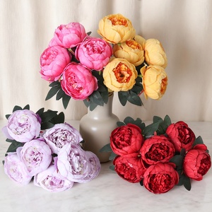 Peonías Artificiales de Estilo Europeo de 7 Cabezas, Artículos de Decoración para el Hogar, Peonías de Seda para Centros de Mesa de Boda, Flores Artificiales - Product Image 2