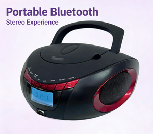 Reproductor de CD Portátil con Bluetooth, Radio FM, USB, Tarjeta TF, Altavoces Estéreo Dobles, Carga Superior, Recargable, AUX, para el Hogar, Viajes y Aprendizaje - Product Image 3