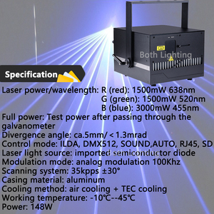 Câu lạc bộ 6W RGB hoạt hình ánh sáng laser làm mát không khí + Tec làm mát DMX/âm thanh/tự động đám cưới DJ Sân khấu hiệu ứng ánh sáng đám cưới DJ thiết lập - Product Image 4