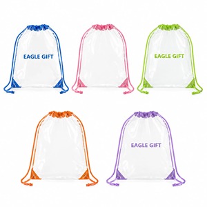 Custom Logo Plastic Waterproof Drawstring Backpack Eco Clear PVC <b>String</b> Beach <b>Bags</b> for Sports - Product Image 1