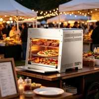 Barbecue portable en acier inoxydable 19000 BTU, four sans fumée pour grillades de bœuf et de porc au propane, idéal pour le camping, la maison et l'extérieur