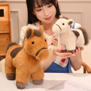 Lindo Juguete de Peluche de Simulación de Caballo Blanco, Almohada de Mascota del Año del Caballo, de Algodón PP, con LOGO, para Exportación - Product Image 2