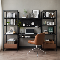 Bureau d'ordinateur modulaire Poegboard pour la maison et le bureau, avec rangements, étagères, tiroirs et système de supports