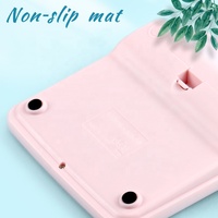 Calculatrice de Bureau 12 Chiffres, Grand Écran LCD, Double Alimentation Électronique (Rose et Bleu)