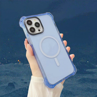 Étuis de téléphone portable de luxe en TPU+PC magnétique avec paillettes pour 16 Pro et étui transparent antichoc avec protection de l'objectif