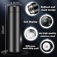 Bouteille Isotherme Intelligente en Acier Inoxydable de 500 ml avec Affichage LED de la Température et Infuseur à Thé