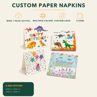 Serviettes en papier rectangulaires à thème anniversaire, design personnalisé, vente en gros, imprimées, jetables, pour décoration de fête, OEM/ODM, 100% vierge