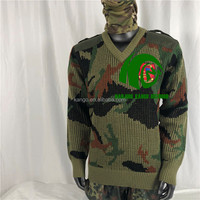 Pull tactique en tricot camouflage fabriqué par Kango Factory avec un design respirant et chaud pour l'hiver et les températures froides