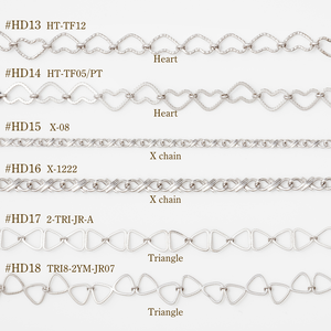 เครื่องประดับแฟชั่นทำด้วยมือ X สามเหลี่ยมคลิปเชื่อมโยงหัวใจสร้อยคอโซ่สำหรับคู่รัก - Product Image 4