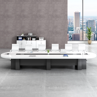 HYZ-289X Table de conférence ovale laquée, design minimaliste moderne, table longue avec chaises assorties pour 20 personnes, configuration libre