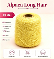 Fil à tricoter professionnel en stock, élastique, volumineux, léger et chaud, 1/4.2 Nm, style alpaga à poils longs