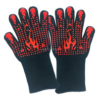 Gants de barbecue Seeway en silicone, résistants aux flammes, à 5 doigts, pour la cuisson commerciale et la manipulation de la chaleur
