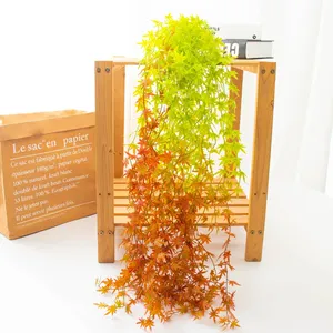 100cm 인공 메이플 잎 아이비 화환 녹색 식물 덩굴 단풍 홈 플라스틱 등나무 끈 벽 장식 인공 식물