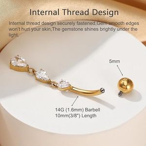 <span class=keywords><strong>Piercing</strong></span> all'<span class=keywords><strong>Ombelico</strong></span> BOCHI in Titanio Grado Impiantabile ASTM F136, Gioielli <span class=keywords><strong>per</strong></span> il Corpo da Donna, Vendita all'Ingrosso - Product Image 4