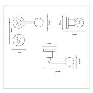 Cerradura de Puerta Interior de Aleación de Zinc Amarilla para Dormitorio, Cerradura Silenciosa Universal para Puerta de Madera, Manija con Barras de Tracción Simétricas para la Habitación - Product Image 5