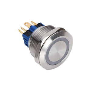 Interrupteur à bouton-poussoir momentané ou à verrouillage en acier inoxydable IP65 250V de 22mm, 25mm, 30mm, 40mm pour appareils électroménagers et usines - Product Image 1
