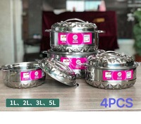 Usine directe 4 pièces 1L + 2L + 3L + 5L marmite isolée en acier inoxydable boîte fraîche de luxe conteneur isolé garder les aliments chauds