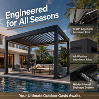 Motorisierte Lamellendach-Pergola aus Aluminium 4x3m Umweltfreundliches Komplettset für Garten, Balkon, Terrasse und Hinterhof