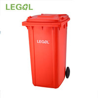 Poubelle à roulettes en plastique de 240 L avec couvercle, grande poubelle mobile d'extérieur, poubelle à roulettes robuste pour rue, communauté, parc