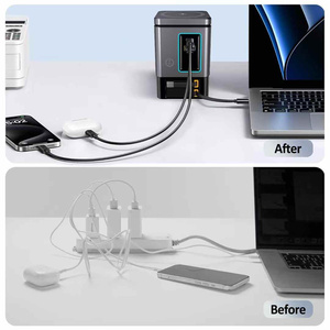 Stazione di Ricarica Rapida 6 in 1 da 105W, Caricatore Wireless 18W, Luce LED, Caricatore Combo USB C a Torre con 2 Cavi per Laptop - Product Image 6