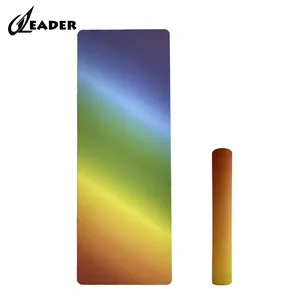 Manufacturer Wholesale Print Logo Customizable Polyurethane Natural New Pu Rubber Rainbow Gradient Yoga Mat