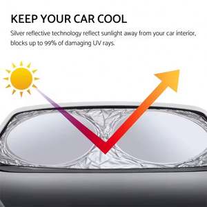 Pare-soleil pliable personnalisé avec logo pour voiture, protection extérieure, pare-soleil de pare-brise, cadeau promotionnel d'entreprise, pare-soleil pour voiture - Product Image 2