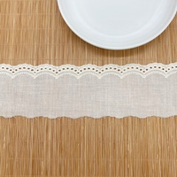 Dentelle brodée en fil de coton à motif floral, nouveau style, couleur unie, accessoires Lolita, garnitures pour vêtements, tissu en coton soluble dans l'eau