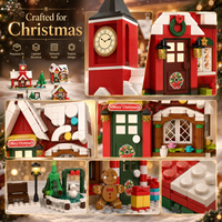 Ensemble de blocs de construction de village de Noël 969 pièces, ville hivernale avec maisons et arbre, jouet de construction DIY pour enfants, cadeaux