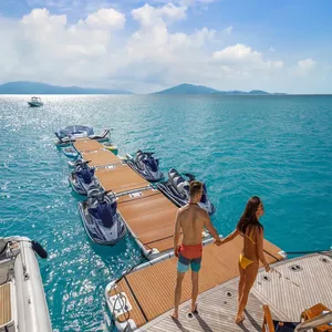 Giải trí mùa hè Inflatable nổi Yoga Dock đảo thể thao dưới nước nền tảng biển vui chơi giải trí công viên thuyền Inflatable nước cơ sở - Product Image 2