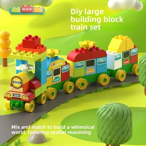 Juego de Tren de Bloques de Construcción de Plástico ABS de Gran Tamaño, 68 Piezas, Juguete Educativo de Ensamblaje DIY, Tema de Animales y Naturaleza, para Niños de 4 a 12 Años, Regalo - Product Image 2