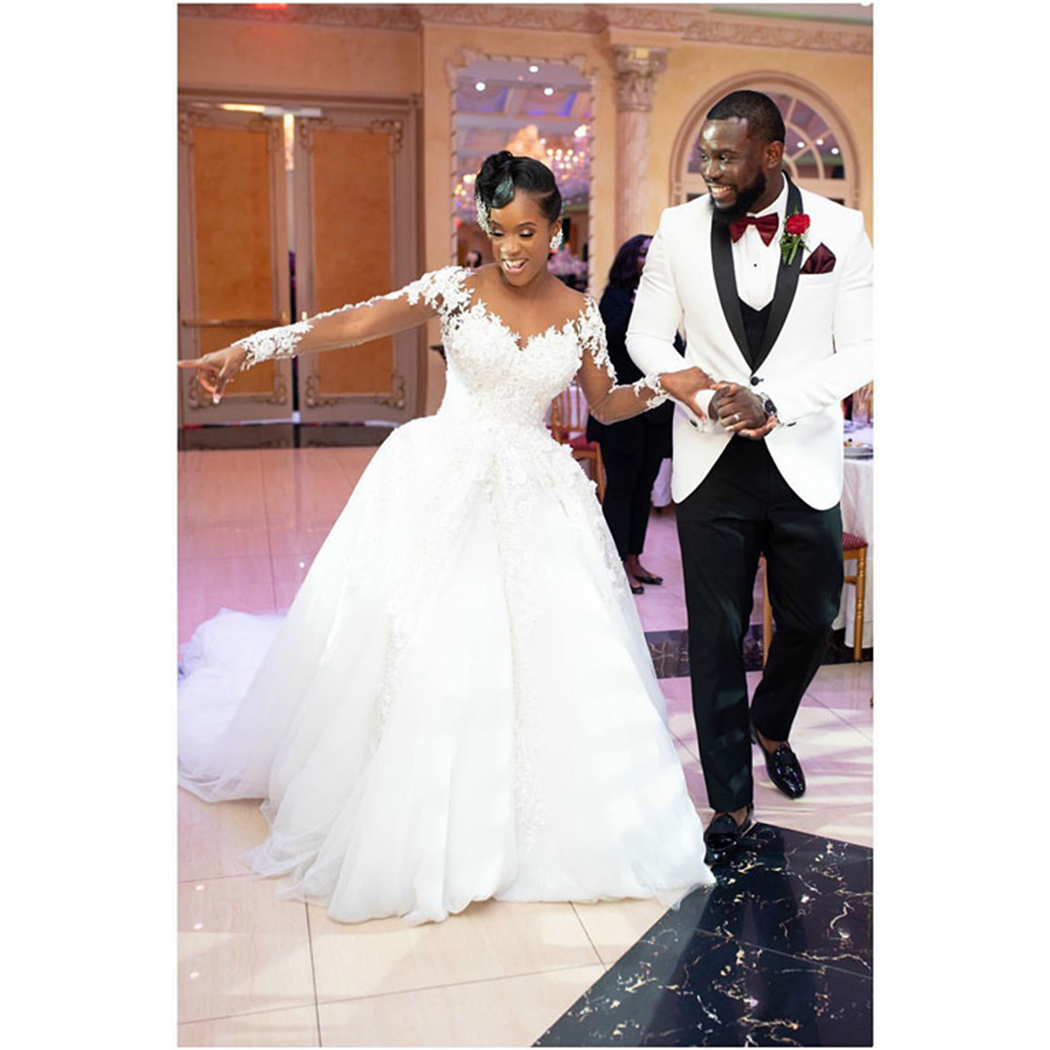 wedding dresses black people Black and White Striped Tina Gown main image 0