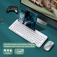 Precio de Fábrica OEM, Juego de Teclado y Ratón Inalámbrico 2.4G USB+BT para Tablet PC, Universal para Oficina, Luminoso, Portátil para Exteriores, Teclado de 99 Teclas