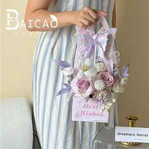 Caja de Flores Portátil con Diseño de Mariposa, Directo de Fábrica, Caja de Embalaje de Papel para Arreglos Florales, Suministros de Manualidades Florales para Floristas - Product Image 4