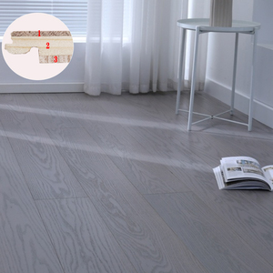 Bắc Mỹ sồi tinh khiết ba lớp rắn gỗ composite sàn 15mm log màu xương cá sưởi ấm khóa sàn gỗ - Product Image 3