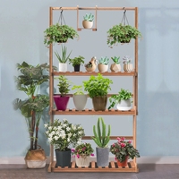 Étagère suspendue à 3 niveaux pour plantes en bois Jardin Salon Pots de fleurs Grande jardinière Présentoir pour balcon