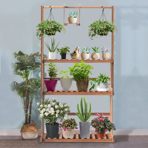 Étagère suspendue à 3 niveaux <span class=keywords><strong>pour</strong></span> plantes en bois Jardin Salon Pots de fleurs Grande jardinière Présentoir <span class=keywords><strong>pour</strong></span> <span class=keywords><strong>balcon</strong></span> - Product Image 6