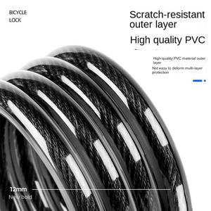 Antivol universel en alliage pour moto et vélo, avec anneau en cuir, antivol à code robuste pour VTT et batterie de voiture électrique - Product Image 3