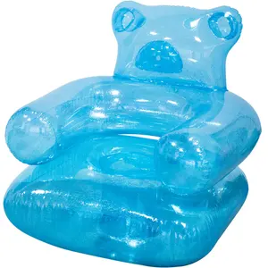 Sillón en forma de oso de goma inflable de Pvc resistente, sofá individual de plástico, silla plegable portátil personalizada